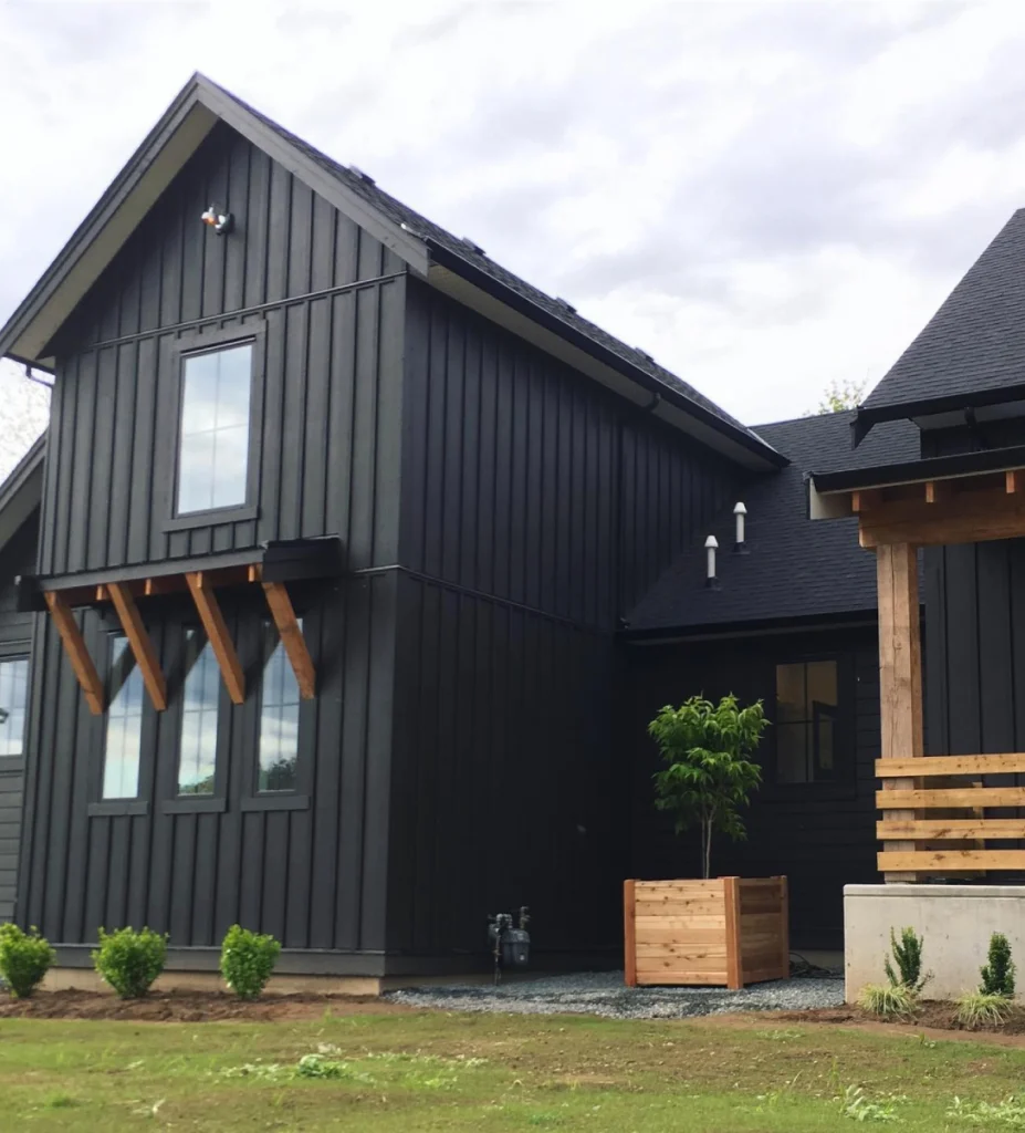 A black house with James Hardie siding installation in Powder Springs, GA