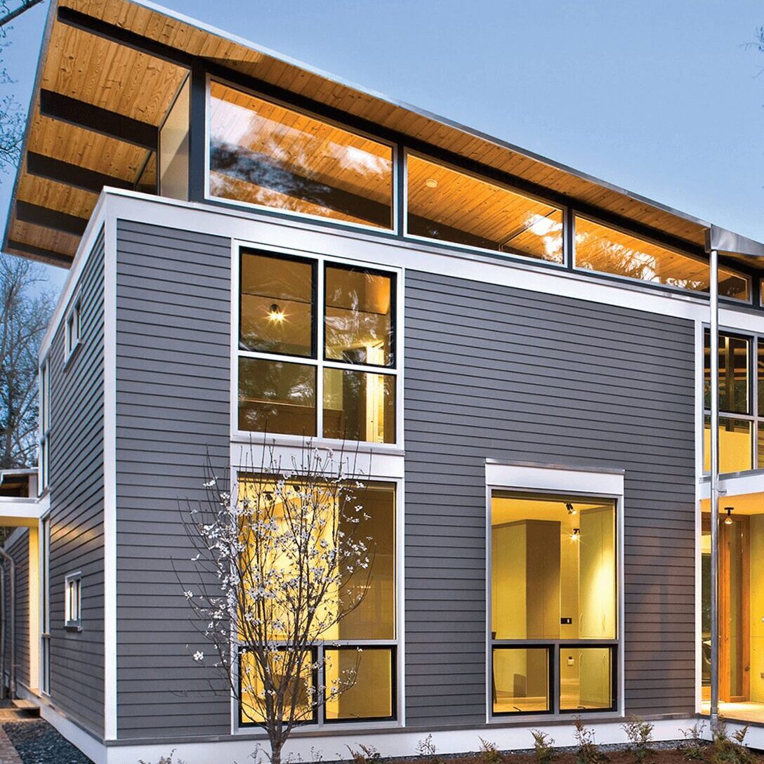 Modern two-story house with Nichiha siding installation in Kennesaw, GA